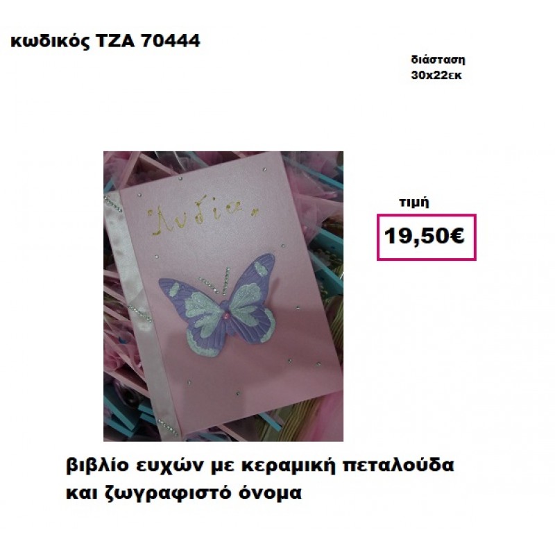 ΠΕΤΑΛΟΥΔΑ ΚΕΡΑΜΙΚΗ ΚΑΙ ΖΩΓΡΑΦΙΣΤΟ ΟΝΟΜΑ ΒΙΒΛΙΟ ΕΥΧΩΝ  ΤΖΑ-70444